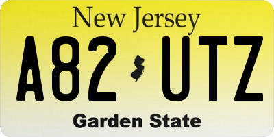 NJ license plate A82UTZ