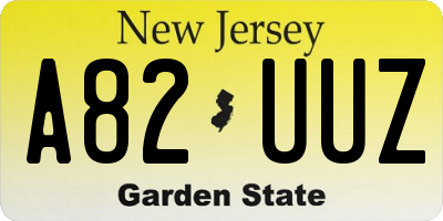 NJ license plate A82UUZ