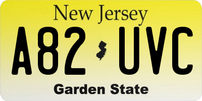NJ license plate A82UVC
