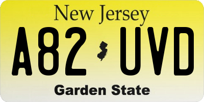 NJ license plate A82UVD