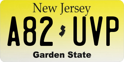 NJ license plate A82UVP