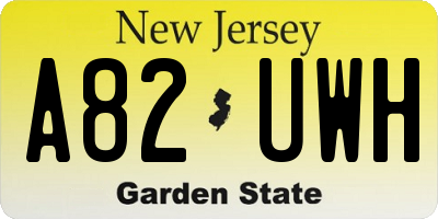NJ license plate A82UWH