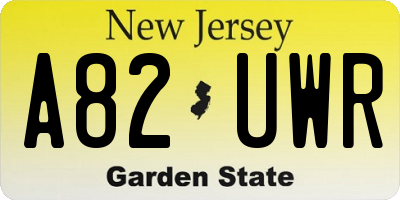 NJ license plate A82UWR