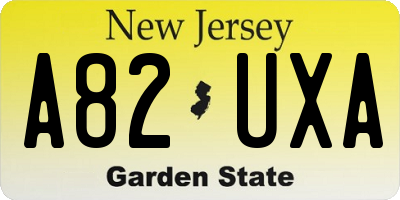 NJ license plate A82UXA