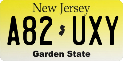 NJ license plate A82UXY