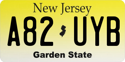 NJ license plate A82UYB