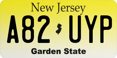 NJ license plate A82UYP