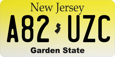NJ license plate A82UZC