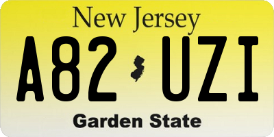 NJ license plate A82UZI