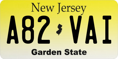 NJ license plate A82VAI