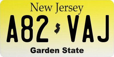 NJ license plate A82VAJ
