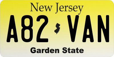 NJ license plate A82VAN