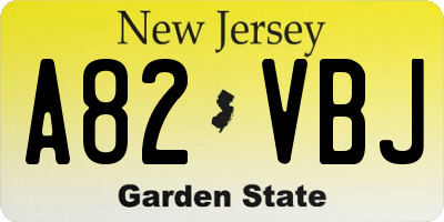 NJ license plate A82VBJ