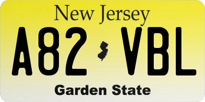 NJ license plate A82VBL