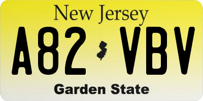 NJ license plate A82VBV