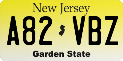 NJ license plate A82VBZ