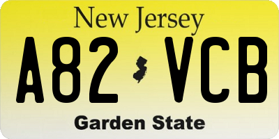 NJ license plate A82VCB