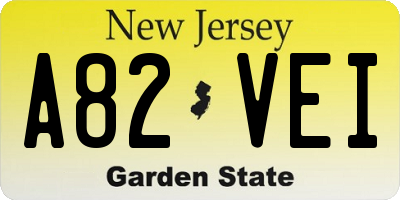NJ license plate A82VEI
