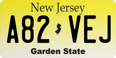 NJ license plate A82VEJ