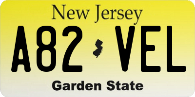 NJ license plate A82VEL