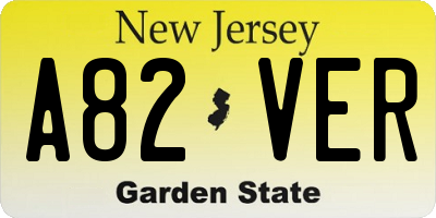 NJ license plate A82VER