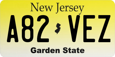NJ license plate A82VEZ