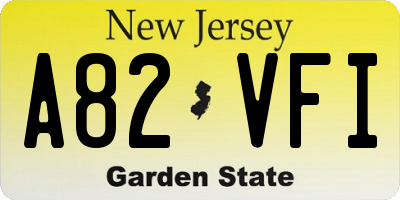 NJ license plate A82VFI