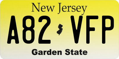 NJ license plate A82VFP