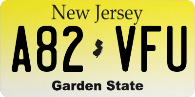 NJ license plate A82VFU