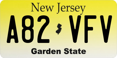 NJ license plate A82VFV