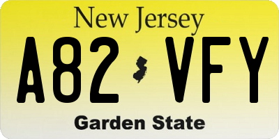 NJ license plate A82VFY