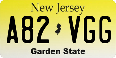 NJ license plate A82VGG