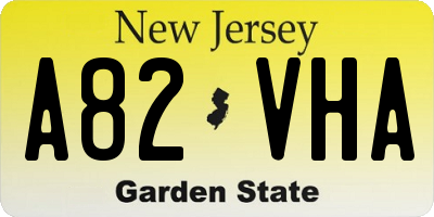NJ license plate A82VHA