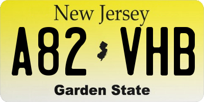 NJ license plate A82VHB