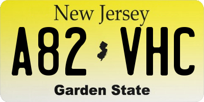NJ license plate A82VHC