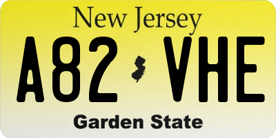 NJ license plate A82VHE