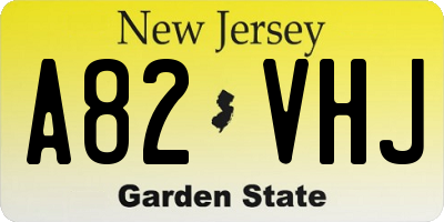 NJ license plate A82VHJ