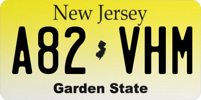 NJ license plate A82VHM
