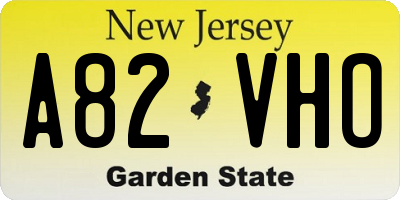 NJ license plate A82VHO