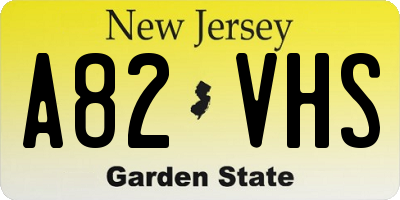 NJ license plate A82VHS