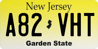 NJ license plate A82VHT
