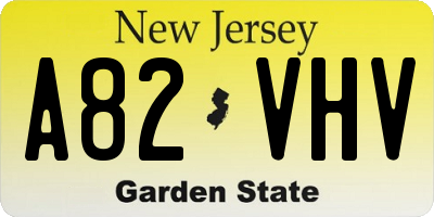 NJ license plate A82VHV