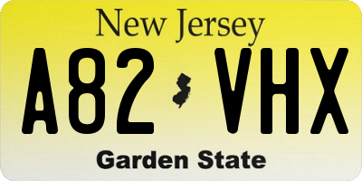 NJ license plate A82VHX