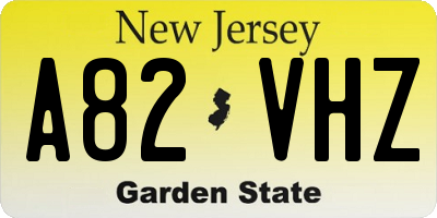 NJ license plate A82VHZ