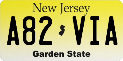 NJ license plate A82VIA