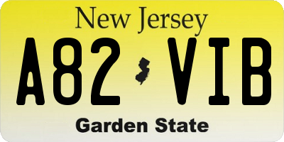 NJ license plate A82VIB