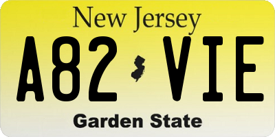 NJ license plate A82VIE