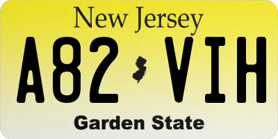 NJ license plate A82VIH