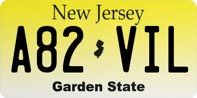 NJ license plate A82VIL
