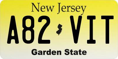 NJ license plate A82VIT